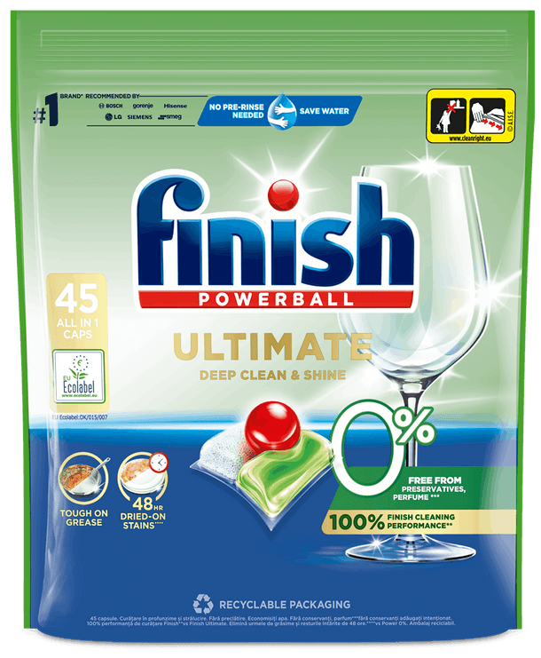 Finish Ultimate 0 % All in 1 kapsuly do úmyvačky riadu
